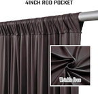 20FTx12FT Brown Backdrop Curtains for Weddings, Birthdays and Photography in W5' x H12'(4 panels) in Brown, alternate view 4