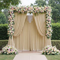 20FTx12FT Champagne Backdrop Curtains for Wedding, Birthday and Photography in W5' x H12'(4 panels) in Champagne