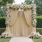 20FTx12FT Champagne Backdrop Curtains for Wedding, Birthday and Photography in W5' x H12'(4 panels) in Champagne