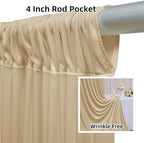 20FTx12FT Champagne Backdrop Curtains for Wedding, Birthday and Photography in W5' x H12'(4 panels) in Champagne, alternate