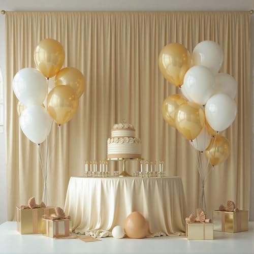 20FTx12FT Champagne Backdrop Curtains for Wedding, Birthday and Photography in W5' x H12'(4 panels) in Champagne, alternate