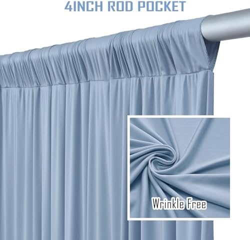 20FTx12FT Dusty Blue Backdrop Curtains for Weddings, Birthdays and Photos in W5' x H12'(4 panels) in Dusty Blue, alternate