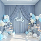 20FTx12FT Dusty Blue Backdrop Curtains for Weddings, Birthdays and Photos in W5' x H12'(4 panels) in Dusty Blue, alternate