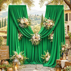 20FTx12FT Green Backdrop Curtains for Weddings, Birthdays and Photography in W5' x H12'(4 panels) in Green
