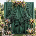 20ftx12ft Hunter Green Backdrop Curtains for Parties, Wrinkle Free Polyester Hunter Green Photo Backdrop Drapes