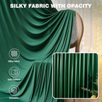 20ftx12ft Hunter Green Backdrop Curtains for Parties, Wrinkle Free Polyester Hunter Green Photo Backdrop Drapes, alternate