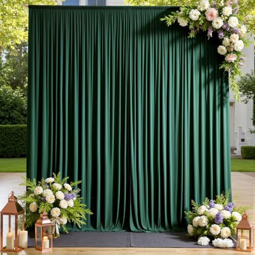 20ftx12ft Hunter Green Backdrop Curtains for Parties, Wrinkle Free Polyester Hunter Green Photo Backdrop Drapes, alternate