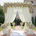 20FTx12FT Ivory Backdrop Curtains for Weddings, Birthdays and Photography in W5' x H12'(4 panels) in ivory