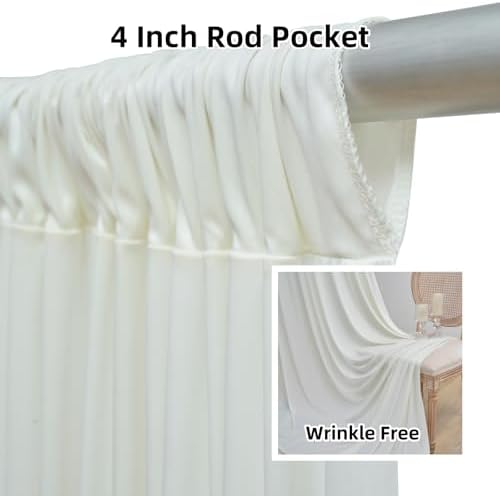 20FTx12FT Ivory Backdrop Curtains for Weddings, Birthdays and Photography in W5' x H12'(4 panels) in ivory, alternate view 2