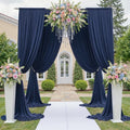 20FTx12FT Navy Blue Backdrop Curtains for Weddings, Birthdays and Labor Day in W5' x H12'(4 panels) in navy blue