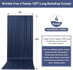 20FTx12FT Navy Blue Backdrop Curtains for Weddings, Birthdays and Labor Day in W5' x H12'(4 panels) in navy blue, alternate