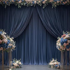 20FTx12FT Navy Blue Backdrop Curtains for Weddings, Birthdays and Labor Day in W5' x H12'(4 panels) in navy blue, alternate