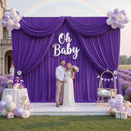 20FTx12FT Purple Backdrop Curtains for Weddings, Birthdays and Photography in W5' x H12'(4 panels) in Purple