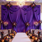 20FTx12FT Purple Backdrop Curtains for Weddings, Birthdays and Photography in W5' x H12'(4 panels) in Purple, alternate view