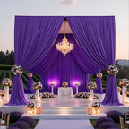 20FTx12FT Purple Backdrop Curtains for Weddings, Birthdays and Photography in W5' x H12'(4 panels) in Purple, alternate view