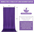 20FTx12FT Purple Backdrop Curtains for Weddings, Birthdays and Photography in W5' x H12'(4 panels) in Purple, alternate view