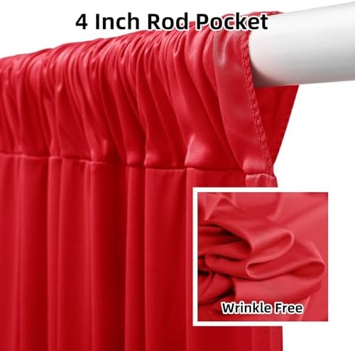 20FTx12FT Red Backdrop Curtains for Weddings Party, Birthdays and Labor Day in W5' x H12'(4 panels) in Red, alternate view 2
