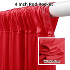 20FTx12FT Red Backdrop Curtains for Weddings Party, Birthdays and Labor Day in W5' x H12'(4 panels) in Red, alternate view 2