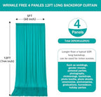20FTx12FT Turquoise Backdrop Curtains for Weddings, Birthdays and Photos in W5' x H12'(4 panels) in Turquoise, alternate view