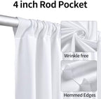 20ftx12ft White Backdrop Curtain for Parties, Thick Wrinkle Resistant 4 Panels 12 ft Long Polyester Wedding, alternate view 4
