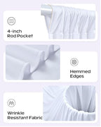 20ftx12ft White Backdrop Curtain for Wedding & All Parties in W5' x H12'(4 panels) in White, alternate view 3