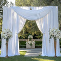 20FTx12FT White Backdrop Curtains for Wedding Party, Birthday and Labor Day in W5' x H12'(4 panels) in White
