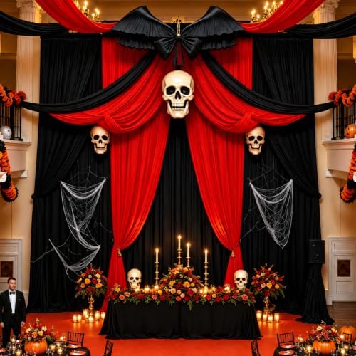 20ftx14ft Black Backdrop Curtain for Wedding Halloween Parties