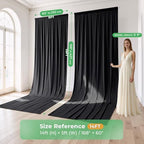 20ftx14ft Black Backdrop Curtain for Wedding Halloween Parties, alternate view 3