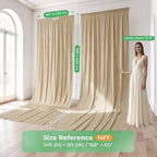 20ftx14ft Champagne Backdrop Curtain for Wedding Parties, alternate view 3