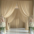 20FTx14FT Champagne Backdrop Curtains for Wedding, Birthday and Photography in W5' x H14'(4 panels) in beige