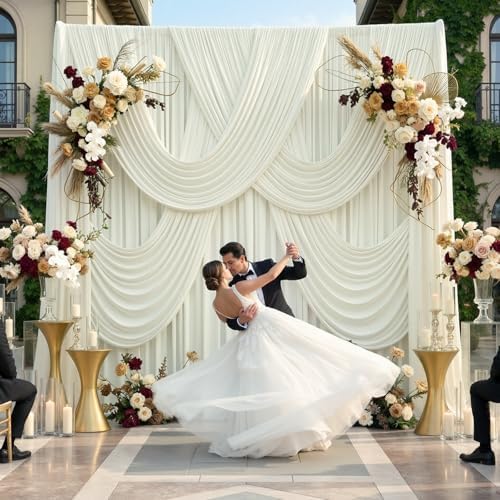 20ftx14ft Ivory Backdrop Curtain for Wedding Parties, alternate view 2
