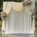 20FTx14FT Ivory Backdrop Curtains for Weddings, Birthdays and Photography in W5' x H14'(4 panels) in ivory