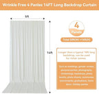 20FTx14FT Ivory Backdrop Curtains for Weddings, Birthdays and Photography in W5' x H14'(4 panels) in ivory, alternate view 5
