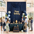 20ftx14ft Navy Blue Backdrop Curtain for Wedding Parties