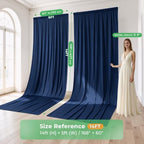 20ftx14ft Navy Blue Backdrop Curtain for Wedding Parties, alternate view 2