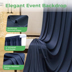 20ftx14ft Navy Blue Backdrop Curtain for Wedding Parties, alternate view 6