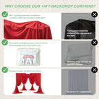 20ftx14ft Red Backdrop Curtain for Wedding Parties, alternate view 4