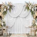 20ftx14ft White Backdrop Curtain for Wedding Parties