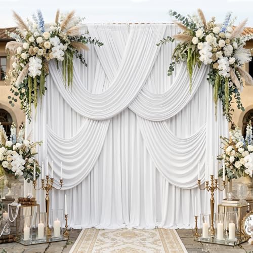 20ftx14ft White Backdrop Curtain for Wedding Parties