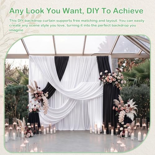 20ftx14ft White Backdrop Curtain for Wedding Parties, alternate view 3