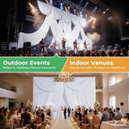 20ftx14ft White Backdrop Curtain for Wedding Parties, alternate view 6