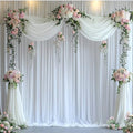 20FTx14FT White Backdrop Curtains for Wedding Party, Birthday and Labor Day in W5' x H14'(4 panels) in White