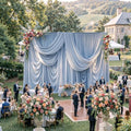 20ftx15ft Dusty Blue Backdrop Curtains for Parties, Wrinkle Free Polyester Photo Backdrop Drapes 4 Panels 15 ft