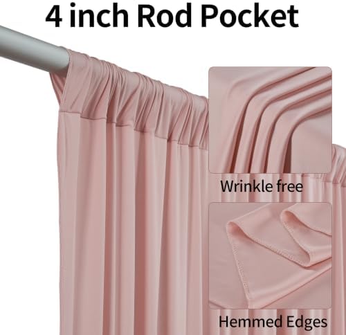20ftx15ft Dusty Pink Backdrop Curtains for Parties, Wrinkle Free Polyester Dusty Pink Photo Backdrop Drapes 4, alternate view