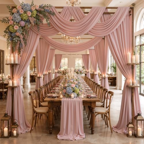 20ftx15ft Dusty Pink Backdrop Curtains for Parties, Wrinkle Free Polyester Dusty Pink Photo Backdrop Drapes 4, alternate view