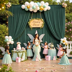 20ftx15ft Hunter Green Backdrop Curtains for Parties, Wrinkle Free Polyester Hunter Green Photo Backdrop Drapes, alternate