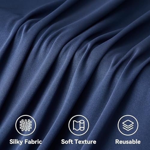 20ftx15ft Navy Blue Backdrop Curtain for Parties, Wrinkle Free Polyester 4 Panels 15 ft Long Photo Backdrop, alternate view 4