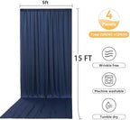 20ftx15ft Navy Blue Backdrop Curtain for Parties, Wrinkle Free Polyester 4 Panels 15 ft Long Photo Backdrop, alternate view 6
