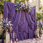 20ftx15ft Purple Backdrop Curtains for Parties, Wrinkle Free Polyester Purple Photo Backdrop Drapes 4 Panels 15