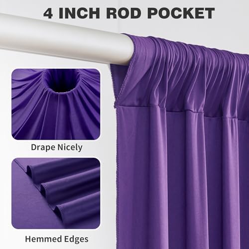 20ftx15ft Purple Backdrop Curtains for Parties, Wrinkle Free Polyester Purple Photo Backdrop Drapes 4 Panels 15, alternate